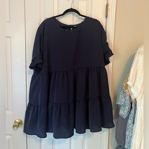 Chic Soul Navy Blue Blouse